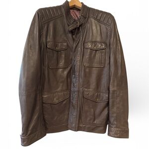Ted Baker  Brown Leather Jacket size 7